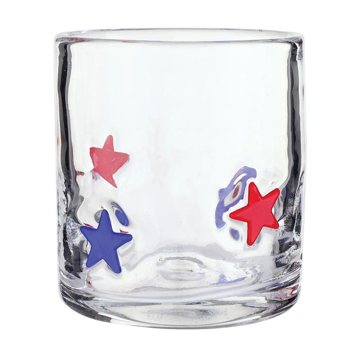 red white and blue icon glass