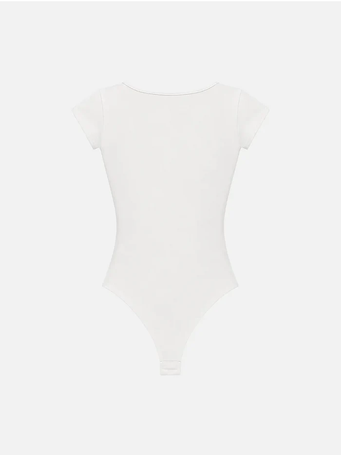 SOON TO BE ANNOUNCED The Keyhole Bodysuit - White - BODYSUIT
