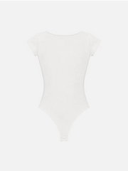 SOON TO BE ANNOUNCED The Keyhole Bodysuit - White - BODYSUIT