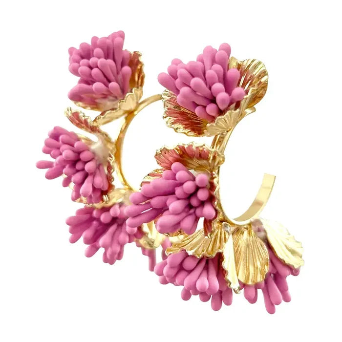 The Maxine Hoop Earring-Pink