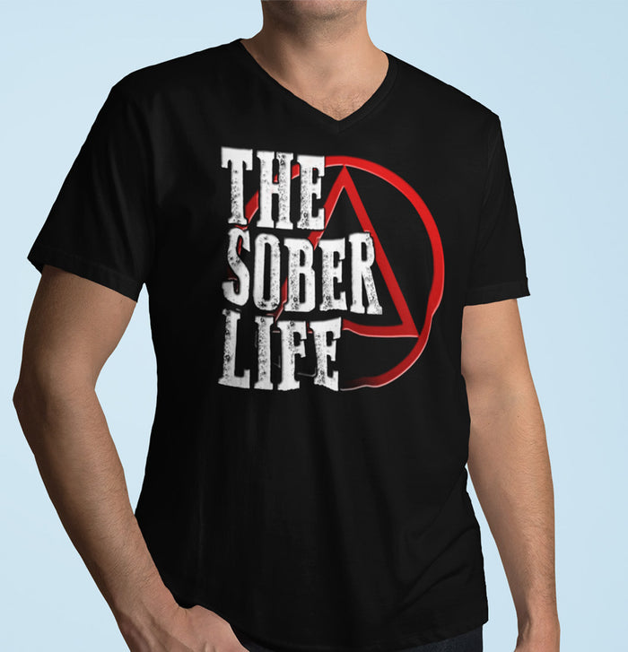 The Sober Life AA V-Neck Tee