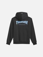 ADIDAS ORIGINALS Thrasher x AFA Argentina Hoodie – siyah, arka görünümde mavi THRASHER yazısı