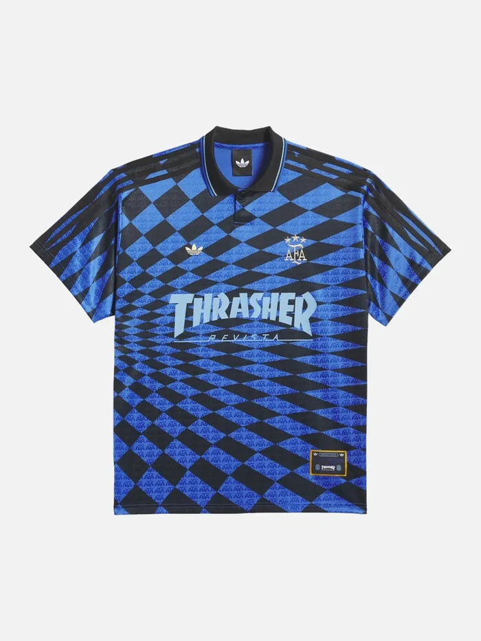 ADIDAS ORIGINALS Thrasher x AFA Argentina Jersey – Black/Blue, ön görünüm