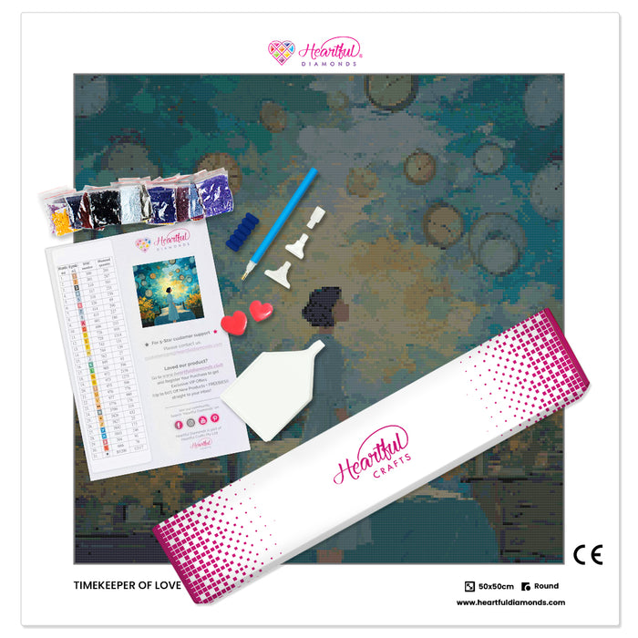 Timekeeper of Love Diamond Painting Kit-50x50cm (20x20 in)-Heartful Diamonds