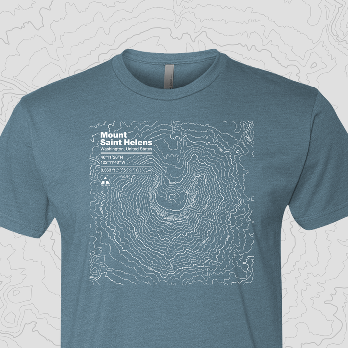 Topographic Unisex Tee - Mount Saint Helens, Washington