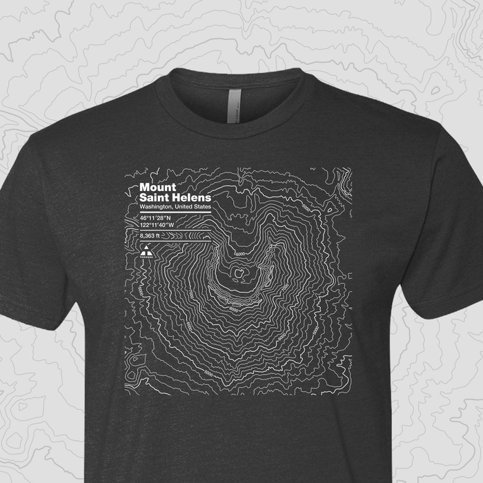 Topographic Unisex Tee - Mount Saint Helens, Washington