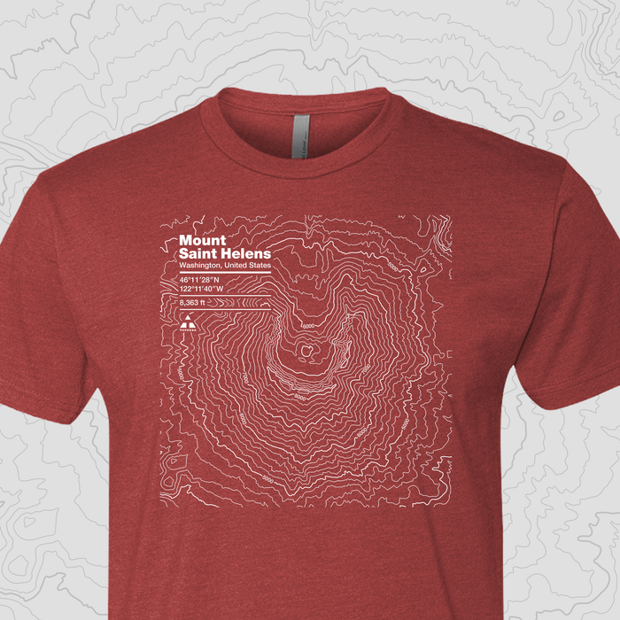 Topographic Unisex Tee - Mount Saint Helens, Washington