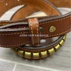 Tory Leather Clincher Brass Buckle Belt, Size 26