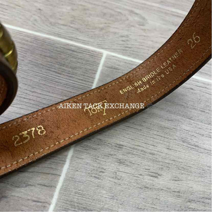 Tory Leather Clincher Brass Buckle Belt, Size 26