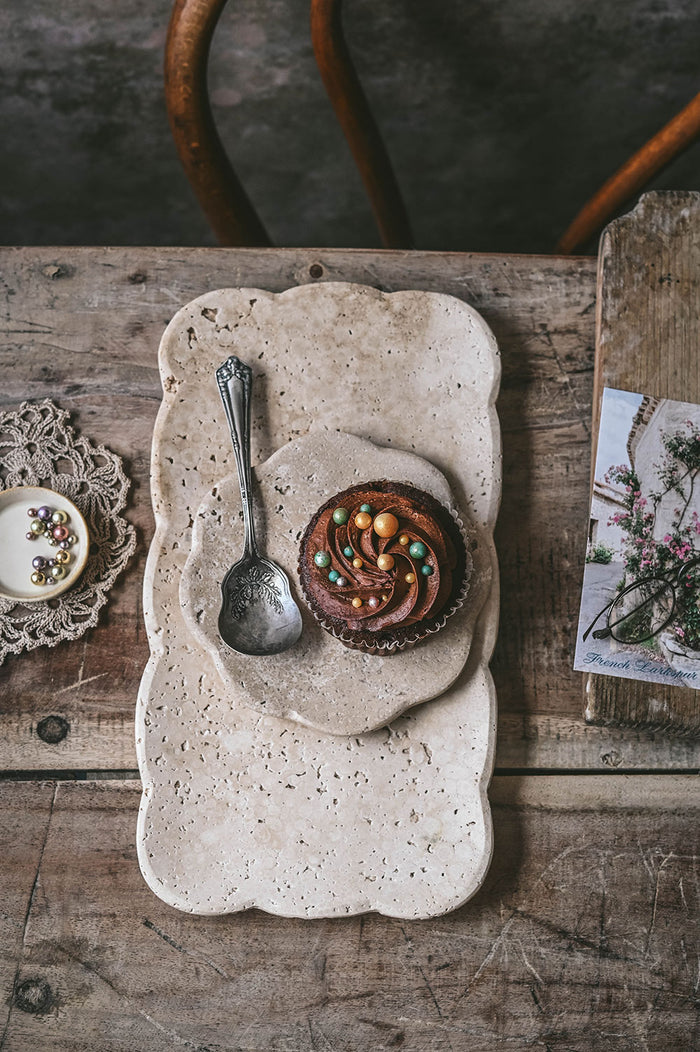 Travertine Petal Tray