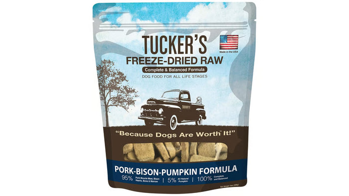 Tuckers Freeze Dried Raw- pork, bison, pumpkin