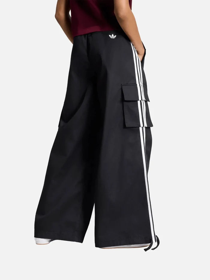 ADIDAS ORIGINALS Twill 3-Stripes Cargo Pants – Black/White, yandan görünüm