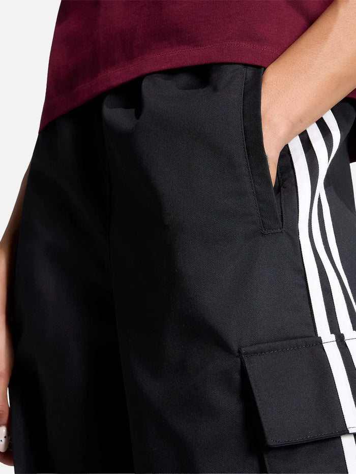 ADIDAS ORIGINALS Twill 3-Stripes Cargo Pants - Black/White – Black/White, yan görünüm