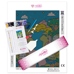 Twin Falls Diamond Painting Kit-50x65cm (20x26 in)-Heartful Diamonds