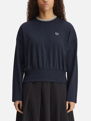 FRED PERRY Twin Tipped L/S T-Shirt - Navy/White – Navy/White, ön görünüm