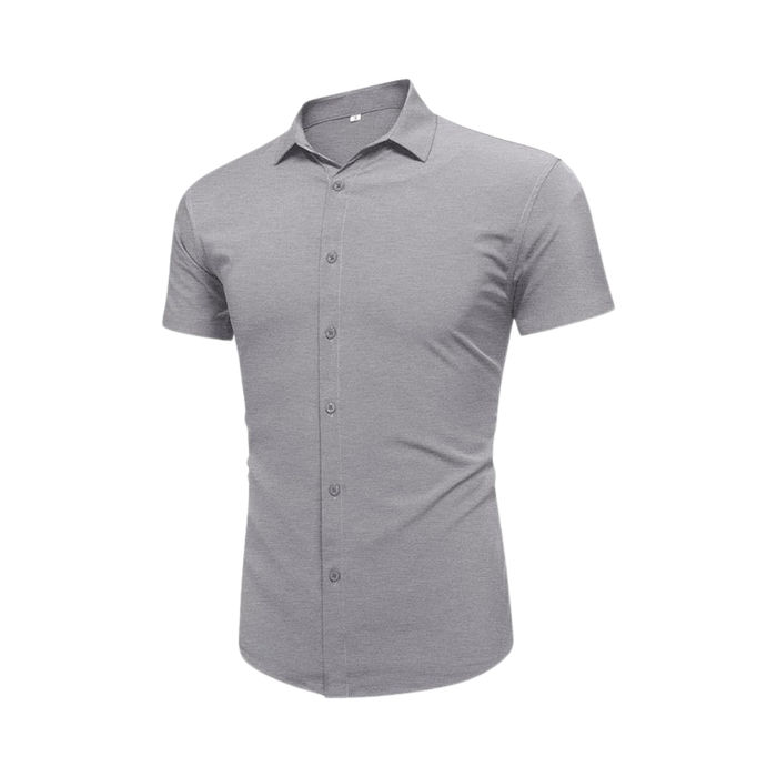 Urru Men's Muscle Dress Shirts Slim Fit Stretch Short Sleeve