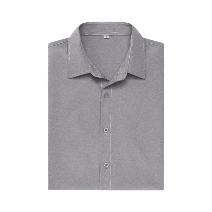 Urru Men's Muscle Dress Shirts Slim Fit Stretch Short Sleeve