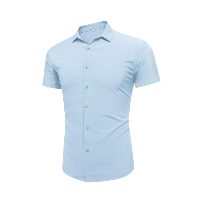 Urru Men's Muscle Dress Shirts Slim Fit Stretch Short Sleeve