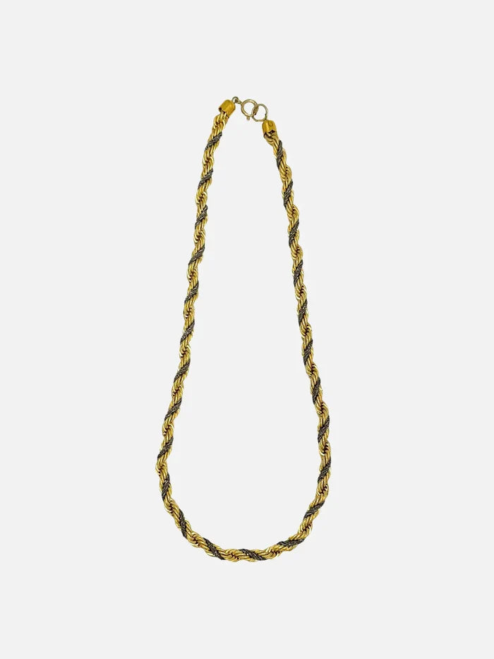 NES VINTAGE Vintage Gold & Silver Plated Rope Twist Necklace - Necklaces KOLYE