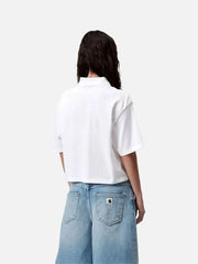 CARHARTT WIP W' S/S Carhartt Script Polo TS - White/Black - Uncategorized T-SHIRT