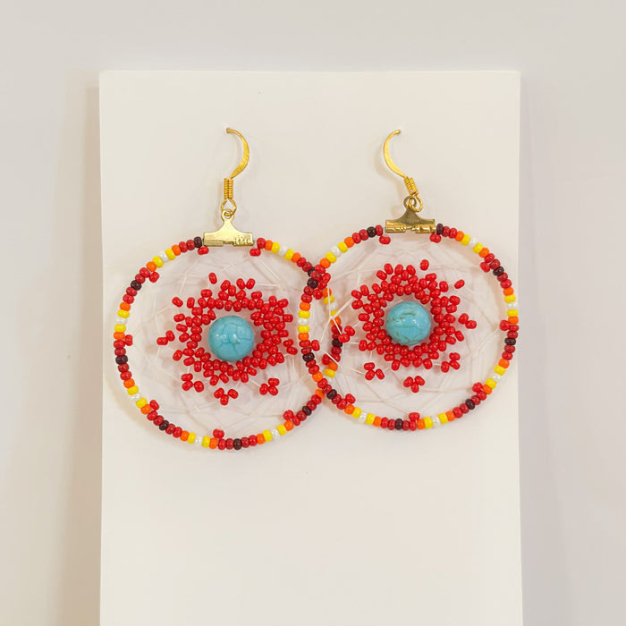 Web Design Hand Beaded Earrings