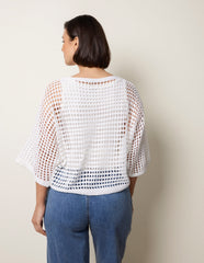 Round Neck Net Top