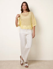 Round Neck Net Top