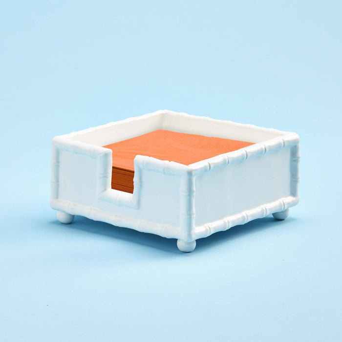 White Ceramic Bamboo Napkin Holder - The Preppy Bunny