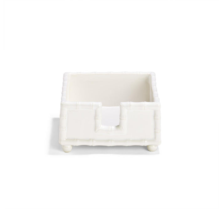 White Ceramic Bamboo Napkin Holder - The Preppy Bunny