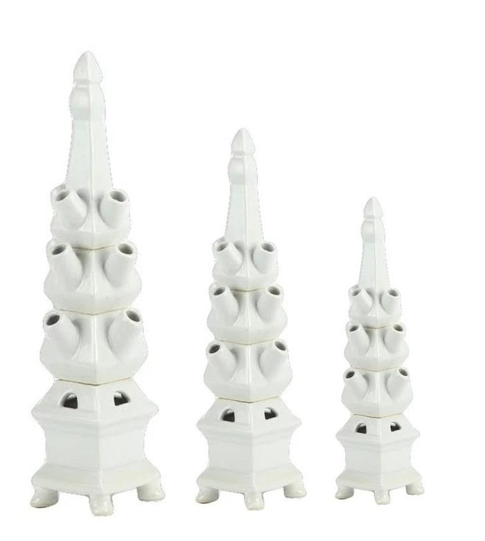 White Porcelain Tulipiere by The Enchanted Home