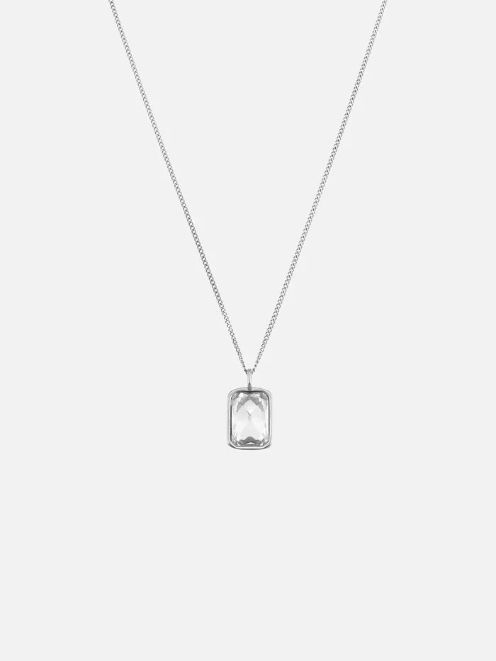 ATOLYEWOLF White Stone Neklace in Silver - Necklaces KOLYE