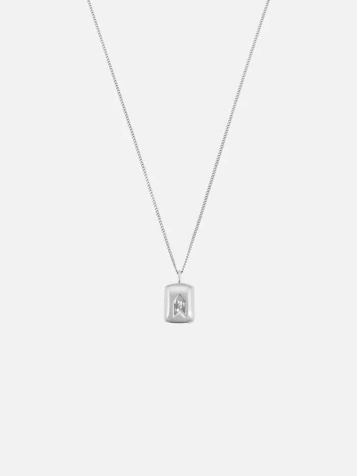 ATOLYEWOLF White Stone Neklace in Silver - Necklaces KOLYE