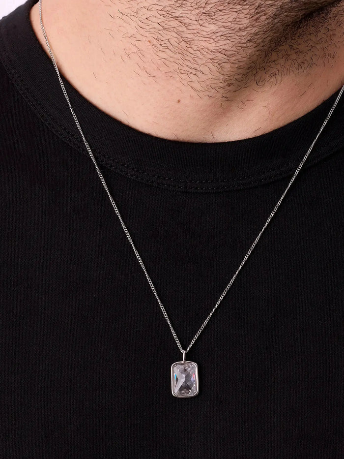 ATOLYEWOLF White Stone Neklace in Silver - Necklaces KOLYE