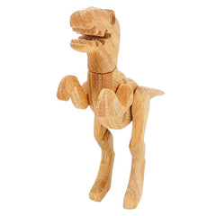 Wood Toy - Velociraptor Dinosaur with Magnetic Joints by The Serious Toy Company