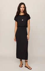 Z Supply Anika Jersey Midi Dress in Black