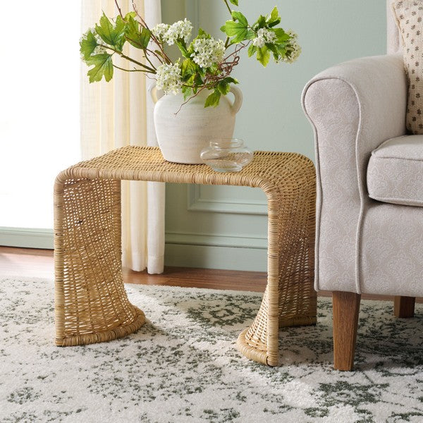 Zendy Rattan Accent Table in Light Natural