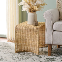Zendy Rattan Accent Table in Light Natural
