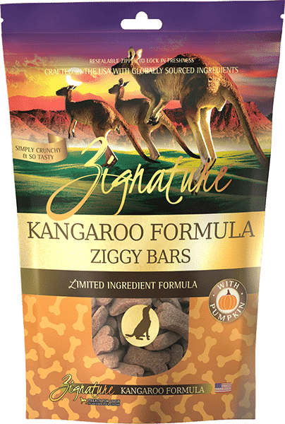 Zignature Ziggy Bar GF Kangaroo Treats For Dogs